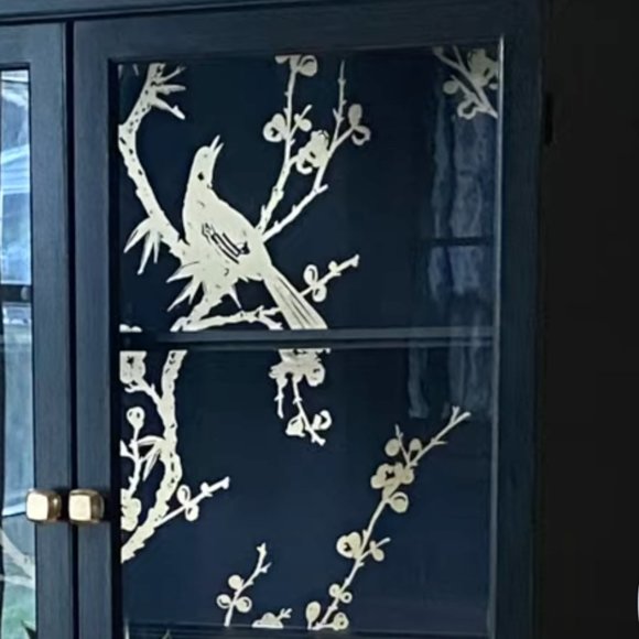 Cynthia Rowley Wall Decor Tempaper Bird Watching Self Adhesive Removable Wallpaper Blackgold